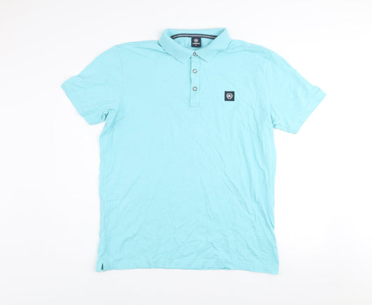 Lerros Mens Blue XL Cotton Elastane Short Sleeve Polo Shirt