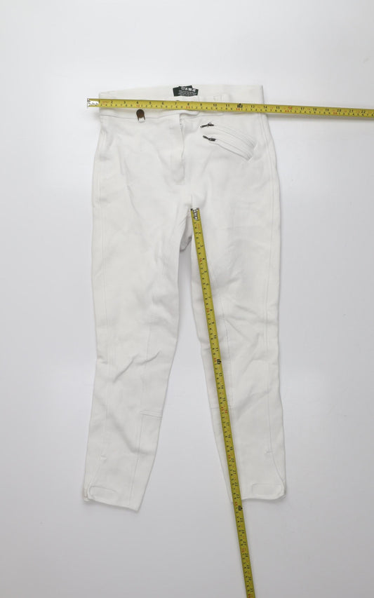 Tally Ho Women's White Cotton Stretch Jodhpurs Trousers 28in