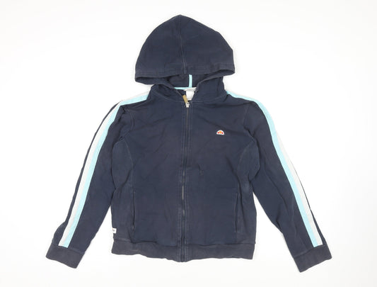Womens UK L Regular ellesse Blue Full Zip Tight-Knit