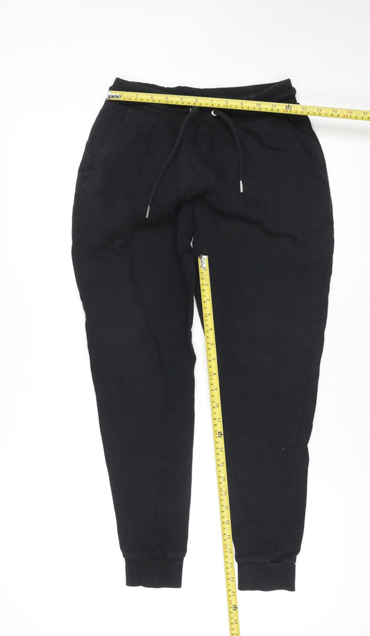 ASOS DESIGN Boys Black Jogger Trousers Small Fleece Tapered Fit Sweatpants