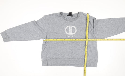 Womens UK 14 Regular DKNY Grey Pullover Tight-Knit