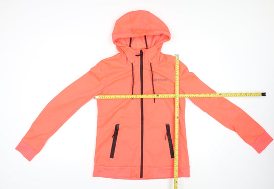 Superdry Men's Orange Full Zip Hooded Softshell Jacket Size M