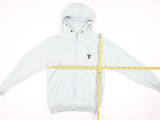 Karl Lagerfeld Women’s Blue Cotton Hooded Full Zip Track Jacket 2XL