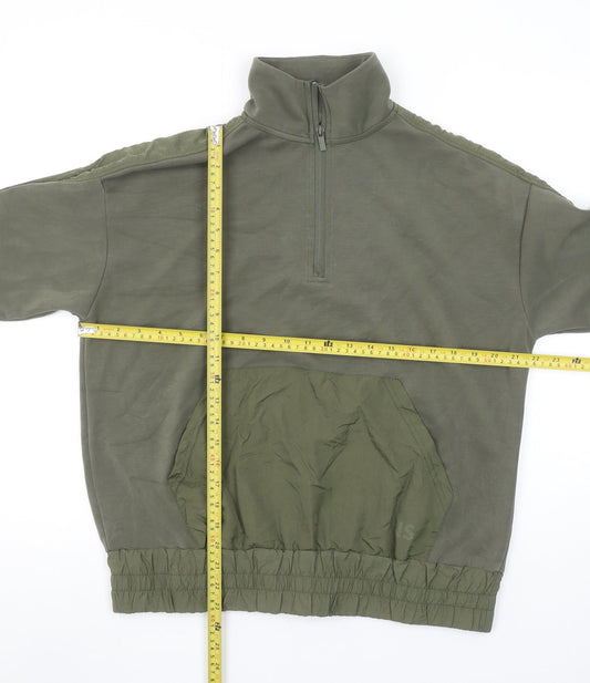 Helen Steele x Dunnes Stores Womens Khaki 1/4 Zip Pullover Sweatshirt M