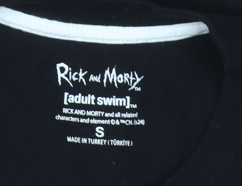 Adult Swim Rick and Morty Black Unisex Small Graphic T-Shirt