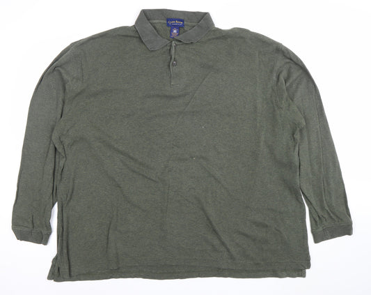 Club Room Men’s Green 2XL Long Sleeve Cotton Polo Shirt