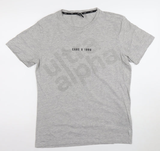 Mens UK Size S JACK & JONES Grey Cotton Blend T-Shirt