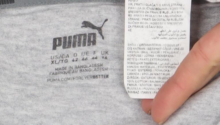 Womens UK Size XL PUMA Grey Cotton Blend T-Shirt