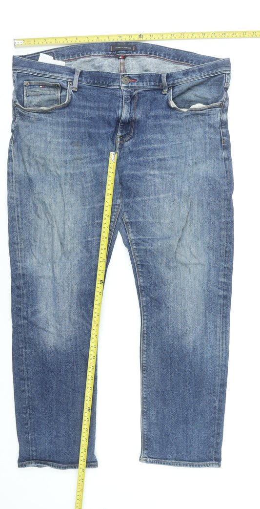 Tommy Hilfiger Men's Blue 40/30 Straight Fit Denim Jeans