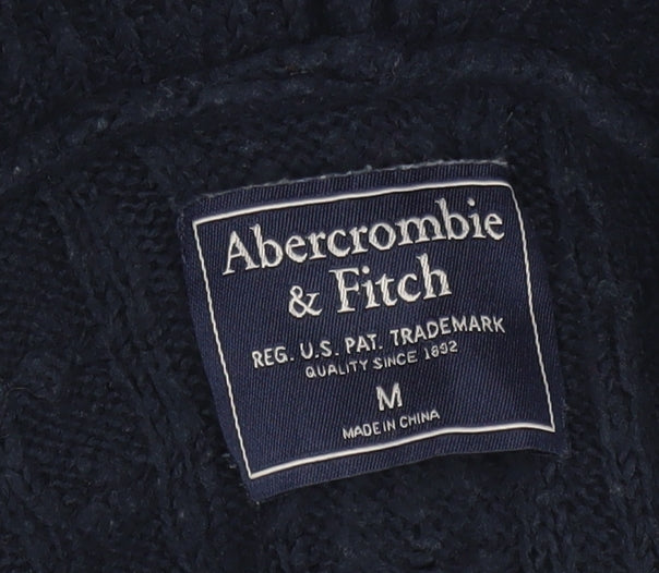 Womens UK M Regular Abercrombie & Fitch Black Pullover Cable-Knit