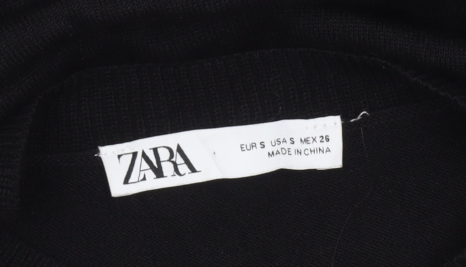 Zara Women's Black Knit Midi Sweater Dress Size S