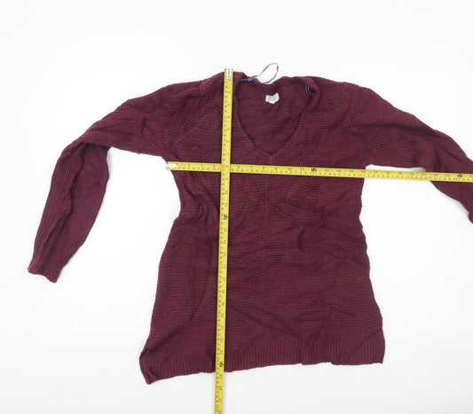 Womens UK 10 Regular Fat Face Purple Pullover Tight-Knit
