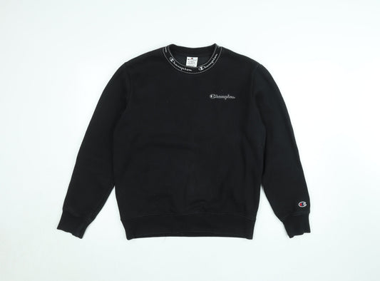 Womens UK XS Regular Champion Black Pullover Sweatshirt