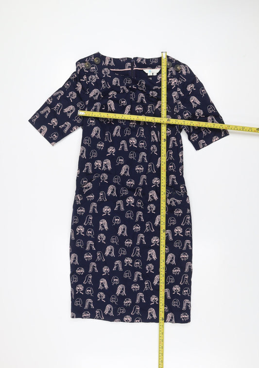 Boden Women’s Blue Abstract Art Print Knee Length Shift Dress Size 8