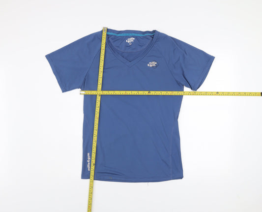 Millie & Gym Blue Men's L Athletic Short Sleeve V-Neck T-Shirt