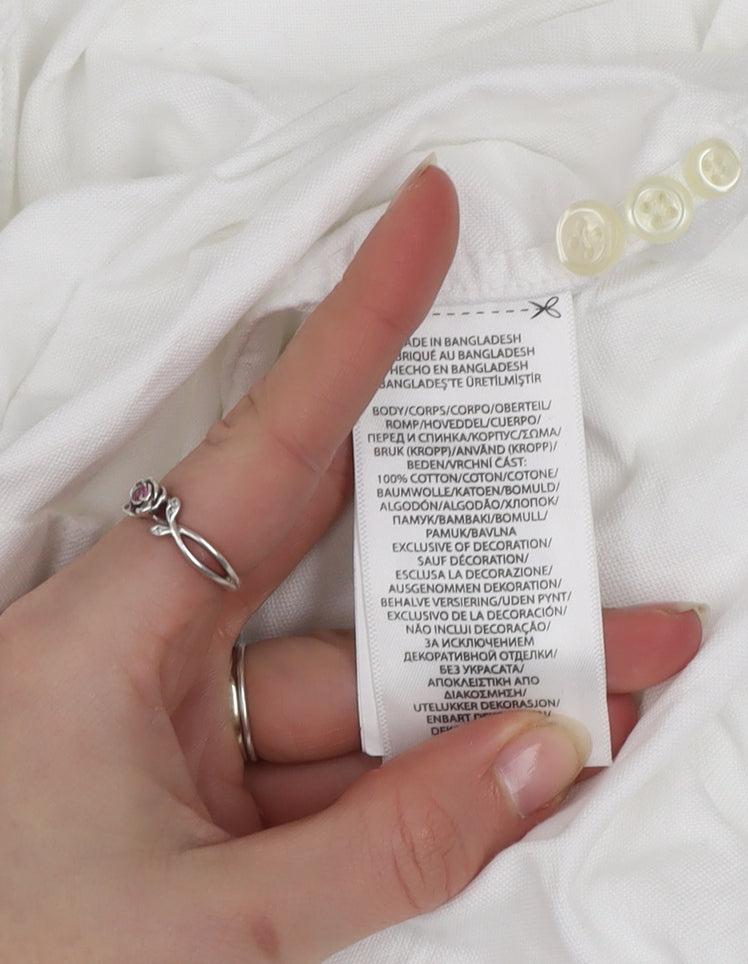 Ralph Lauren Men's White Slim Fit Button-Down Long Sleeve Shirt Size L