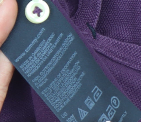 Tommy Hilfiger Men's Purple Cotton Polo Shirt XL Classic Fit