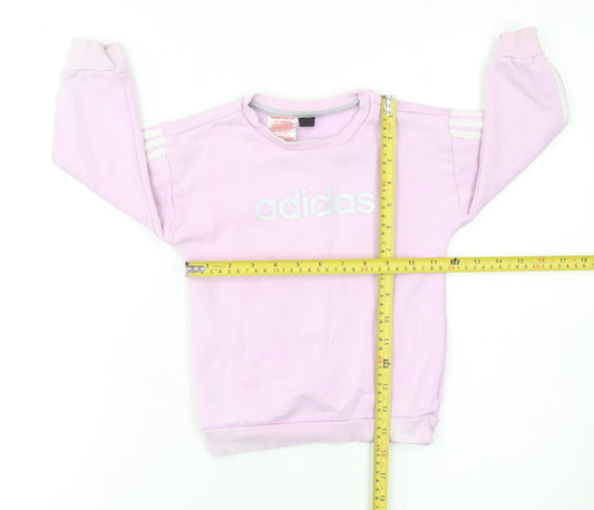 Adidas Girls Pink Logo Sweatshirt 3 Years Long Sleeve Pullover Top