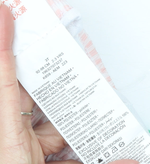 Nike Girls Pink Check Dri-FIT Athletic Shorts 2-3 Years