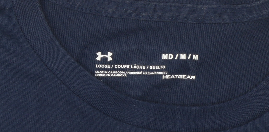 Under Armour Men's Blue HeatGear Active T-Shirt M Relaxed Fit