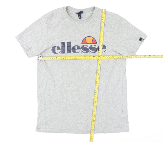 Ellesse Mens Grey Short Sleeve Cotton Logo T-Shirt Size M