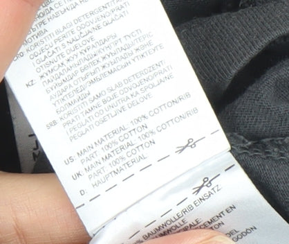 Adidas Men's Black Cotton Crew Neck Short Sleeve T-Shirt Size S