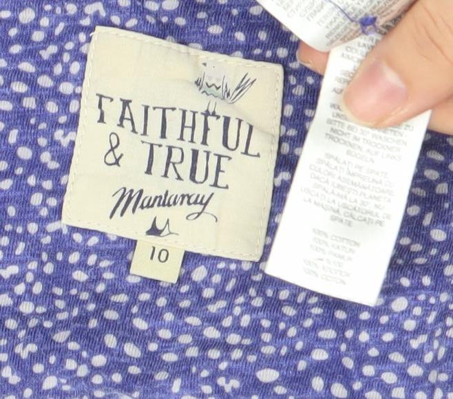 Faithful & True Womens Purple Floral A-Line Jersey Dress Size 10