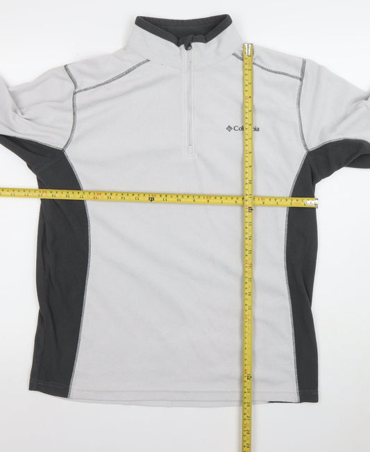 Columbia Men's Grey 1/4 Zip Fleece Sweatshirt M Outdoor Pullover