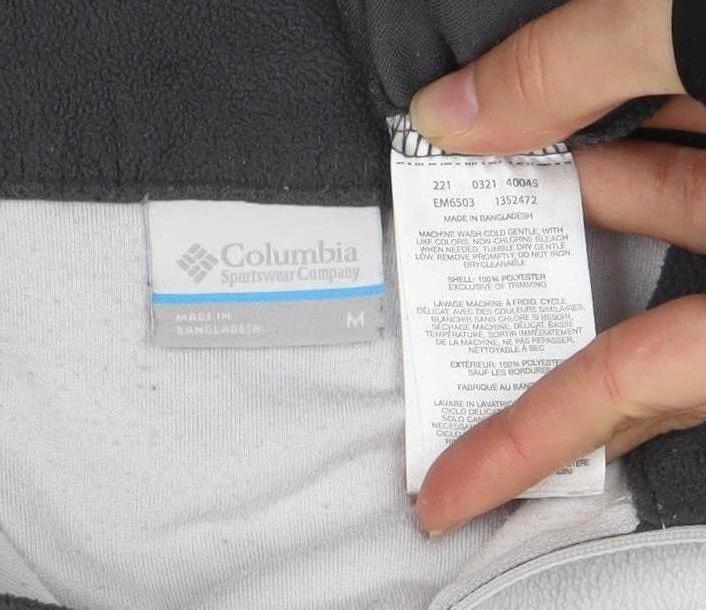 Columbia Men's Grey 1/4 Zip Fleece Sweatshirt M Outdoor Pullover