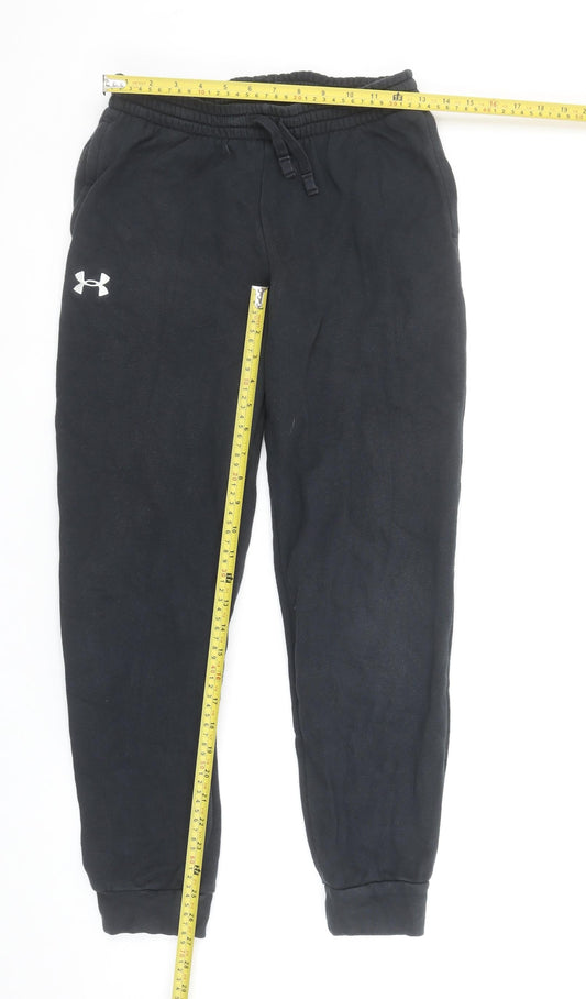 Under Armour Boys Black Jogger Trousers 12-13 Years Fleece Activewear