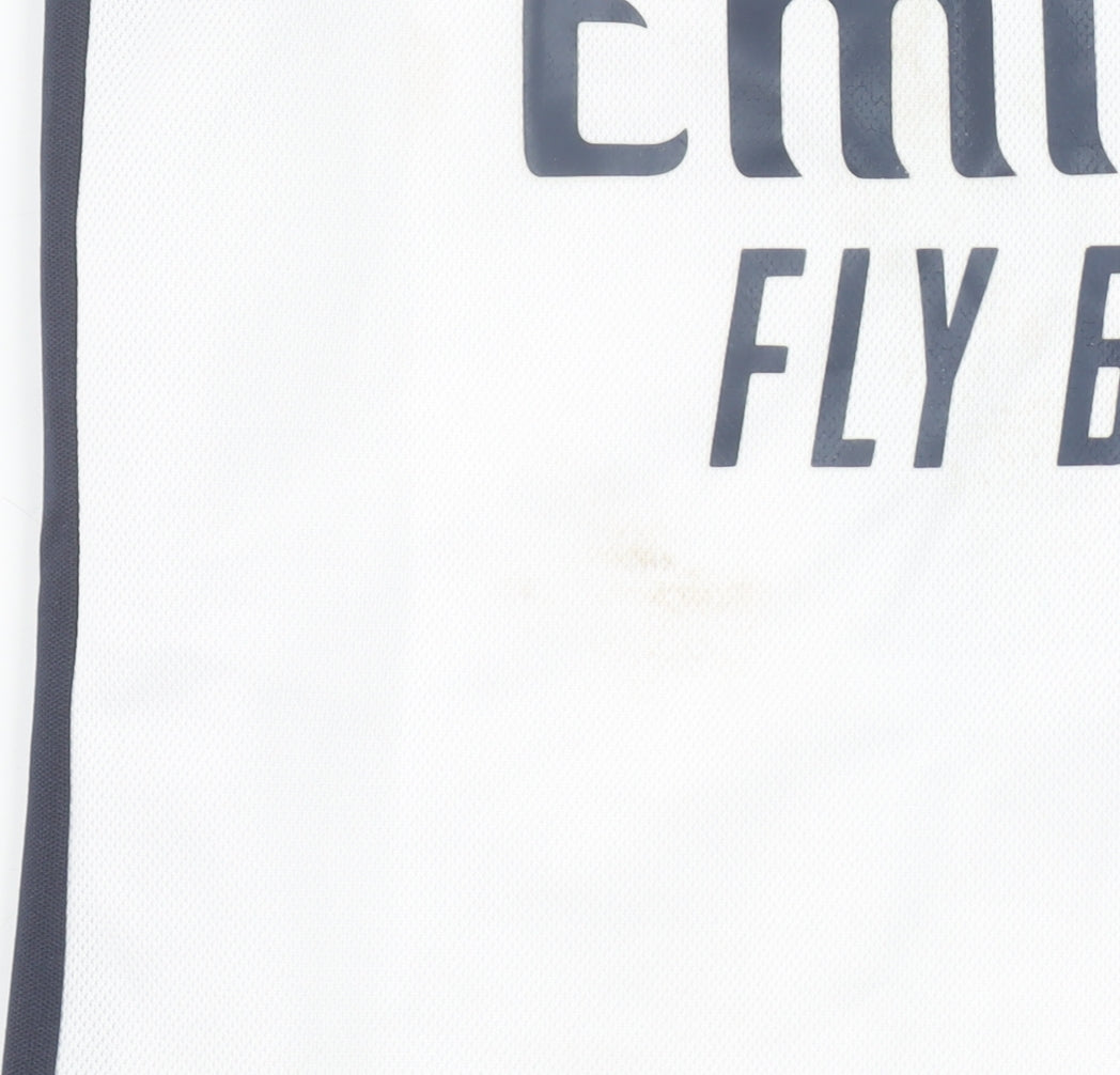 adidas Boys White Real Madrid Football Jersey T-Shirt Size 16 Slim Fit