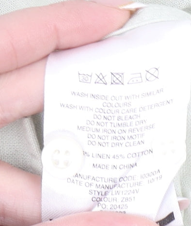 Lyle & Scott Men's Beige Linen Cotton Long Sleeve Button-Up Shirt XL