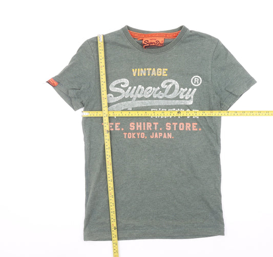 Superdry Men's Green XS Vintage Graphic Crew Neck Slim Fit T-Shirt