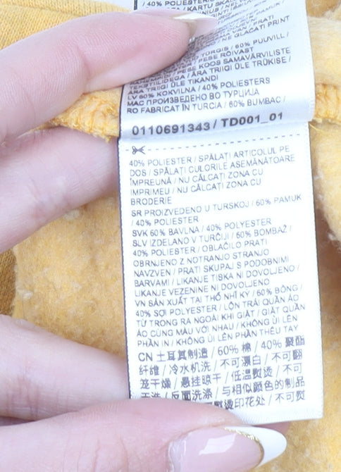 Superdry Women's Yellow Graphic Print Cotton Blend Sweatshirt UK10