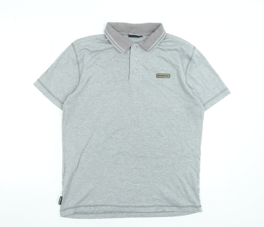 Dunlop Men's Grey Regular Fit Polo Shirt Size M Short Sleeve