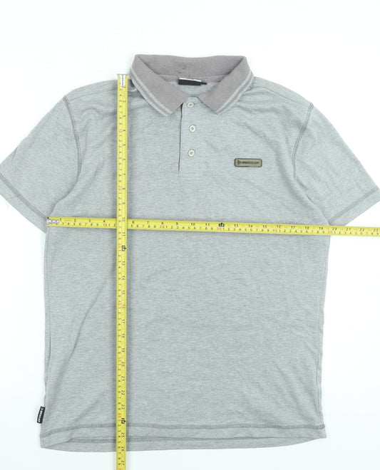Dunlop Men's Grey Regular Fit Polo Shirt Size M Short Sleeve