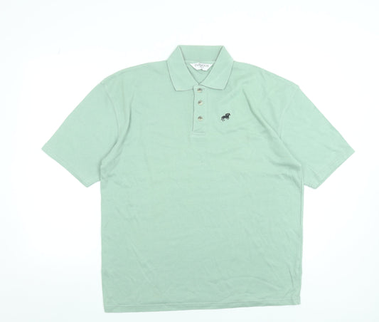 Paramour Sportif Men’s Green Polo Shirt Size L Classic Casual Cotton Blend