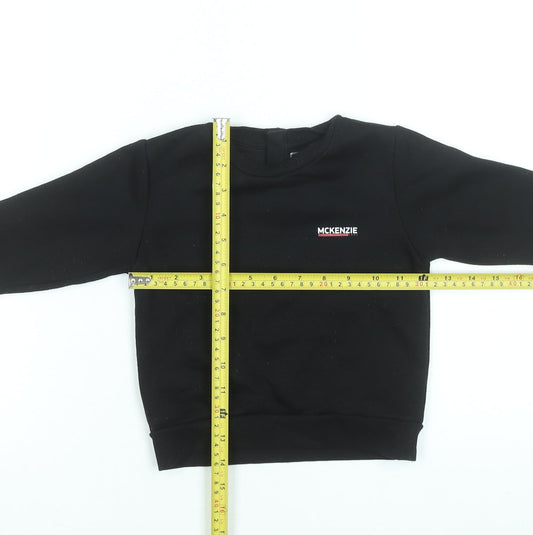 McKenzie Unisex Baby Black Crew Neck Long Sleeve Basic T-Shirt 18-24 Months