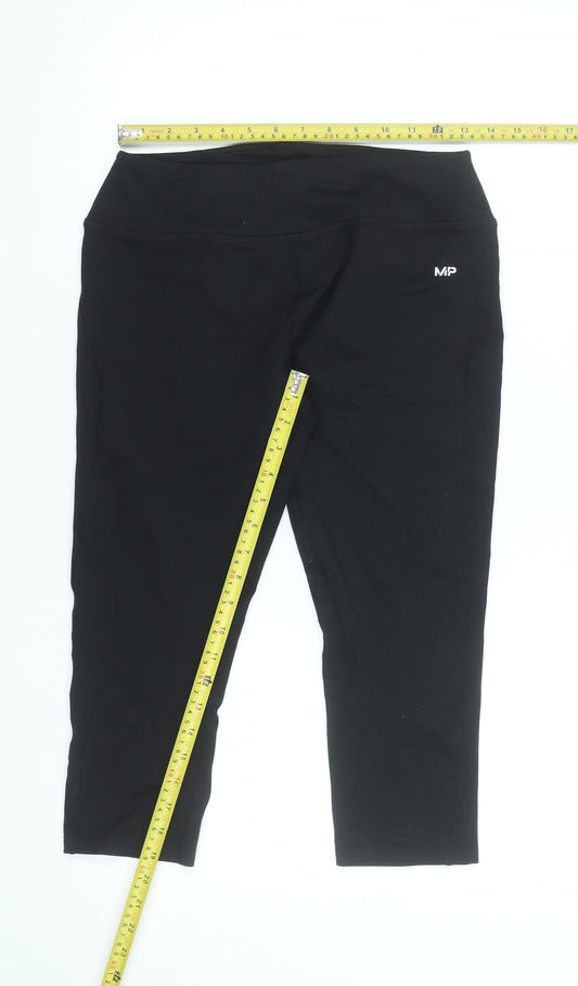 MP Womens Black Capri Leggings Size L Moisture Wicking Activewear
