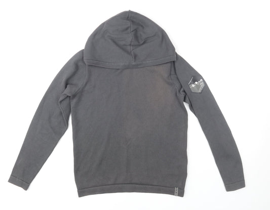 Jack & Jones Boys Grey Hooded Pullover Jumper Size 164 Cotton Blend