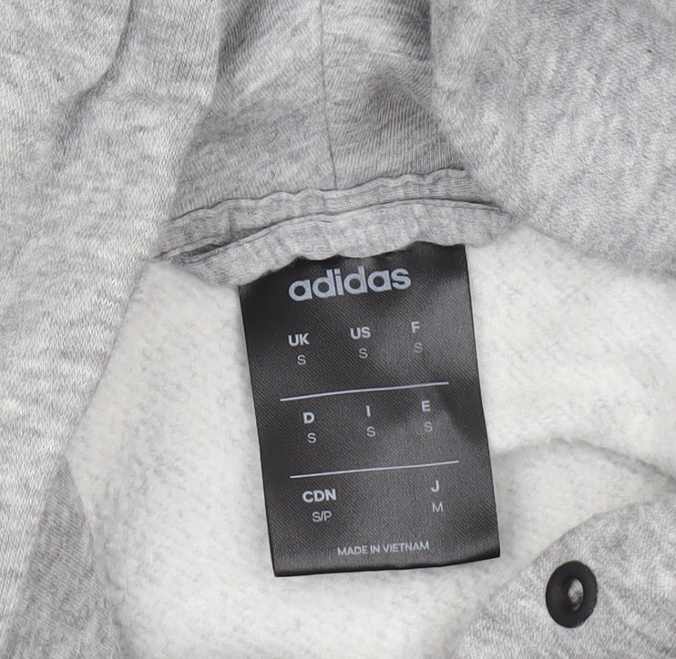 Mens UK S Regular adidas Grey Full Zip Hoodie