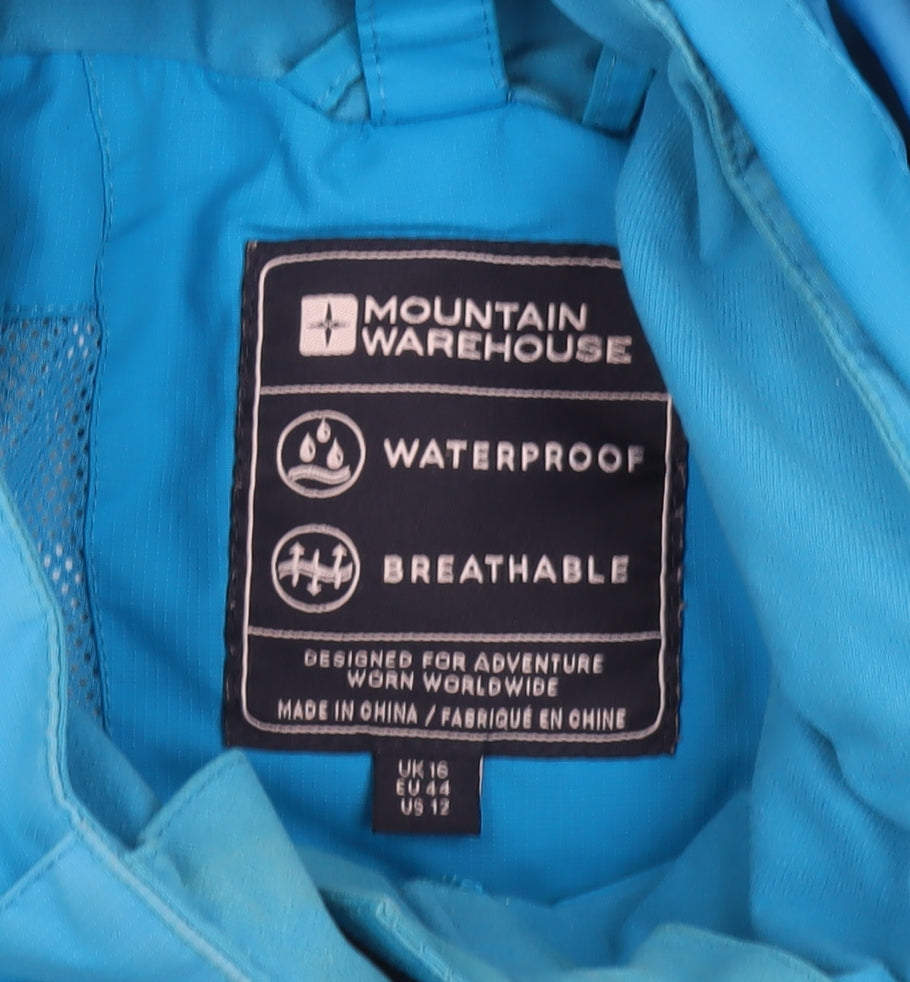Womens UK Size 16 Regular Mountain Warehouse Blue Polyester Jacket