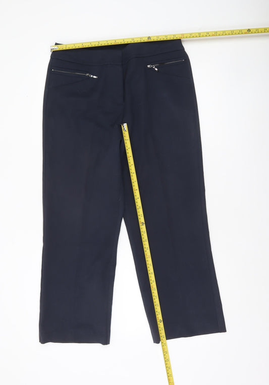 BHS Womens Navy Blue Size 12 Straight Leg Dress Pants