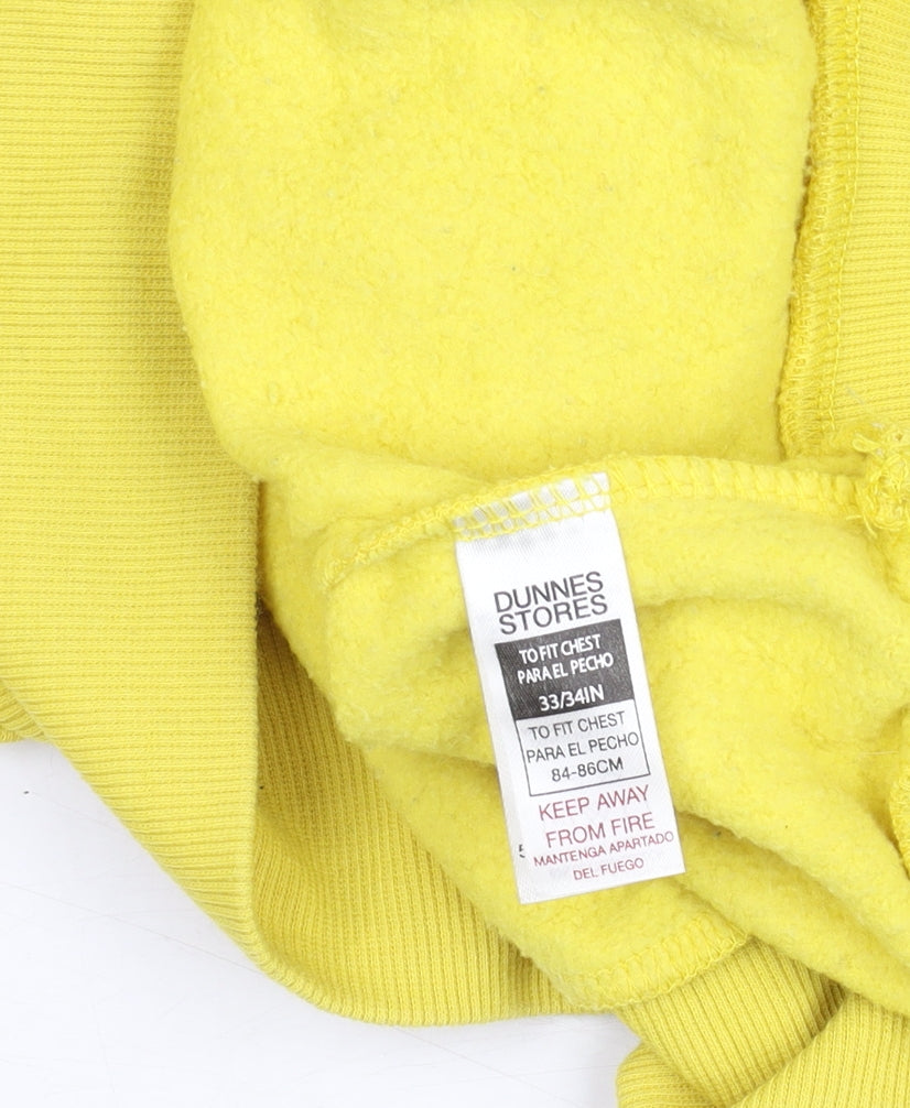 Dunnes Stores Boys Yellow Pullover Hoodie 10 Years Skate Graphic Fleece