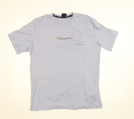 Womens UK Size XL Champion Blue 100% Cotton T-Shirt