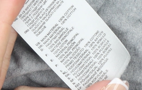 Adidas Boys Blue Black Grey Colourblock Logo Crew Neck T-Shirt 7-8 Years