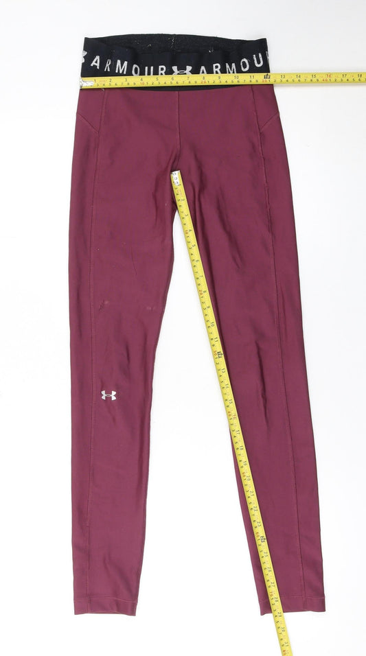 Under Armour Womens Purple Compression Leggings Small HeatGear