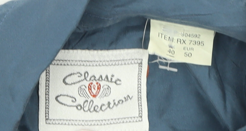 Classic Collection Women’s Blue Cotton Button-Up Shirt Size 12