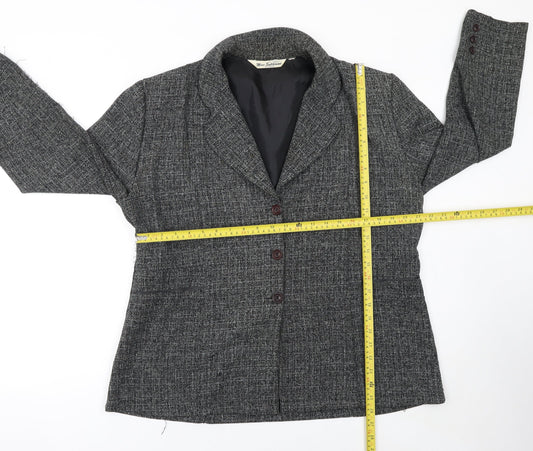 Miss Sukhmani of London Women's Grey Size 16 Classic Tweed Suit Jacket