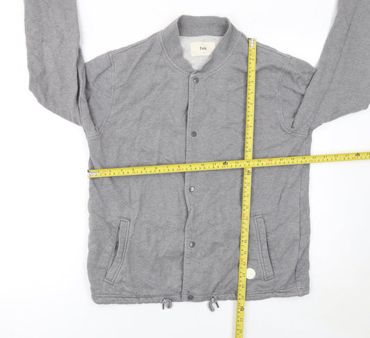 Folk Womens Grey Basic Jacket Size 10 Cotton Snap Sportswear